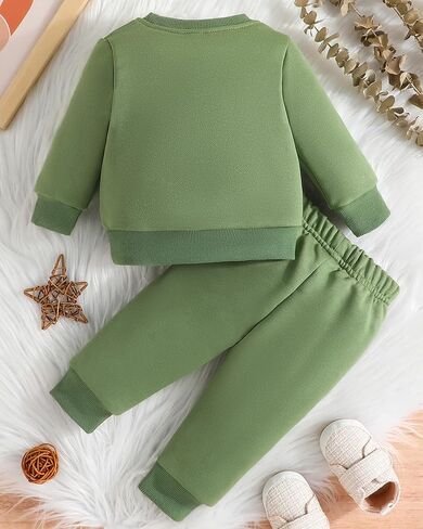 Jecson Baby Boy Fall Cloths: Warm & Soft Infant Strits مجموعة من النوع الثقيل للعبث والركض Pant 2pcs in Kuwait