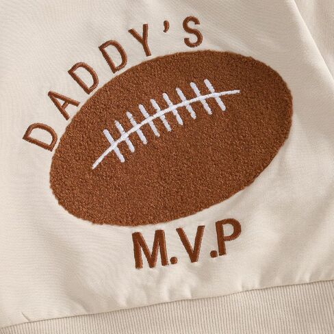 GOOCHEER Toddler Baby Boy Football Outfit Daddys MVP Long Sleeve Sweatshirt Tops Pants Set 2Pcs Game Day Clothes Fall Winter in Saudi Arabia