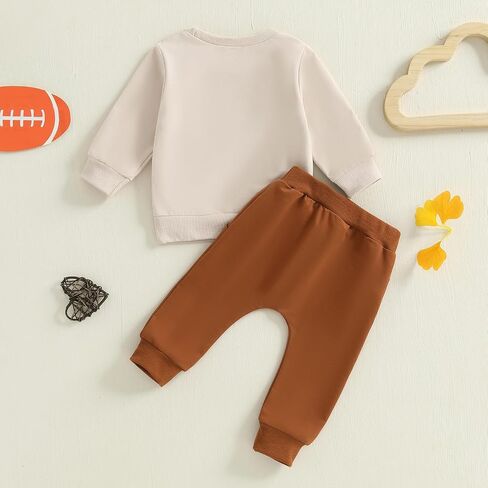 GOOCHEER Toddler Baby Boy Football Outfit Daddys MVP Long Sleeve Sweatshirt Tops Pants Set 2Pcs Game Day Clothes Fall Winter in Saudi Arabia