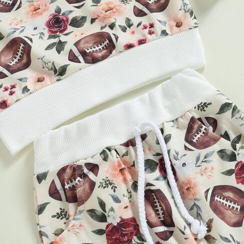 Baby Boy Girl Football Outfit Long Sleeve Crewneck Sweatshirt Pullover Tops and Elastic Pants Set 2PC Outfits in Saudi Arabia