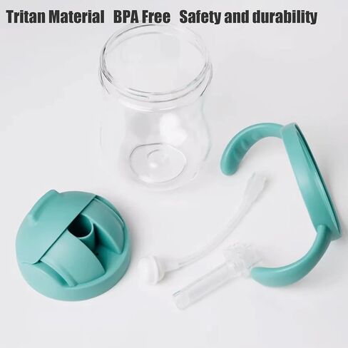 Pandaear Tritan Sippy Cup مع قش مرجح ، كوب قش أطفال مقاوم للانسكاب مع مقابض سهلة ، يشرب من أي زاوية ، 10 أوقية ، للأطفال 6 أشهر وما فوق in Saudi Arabia