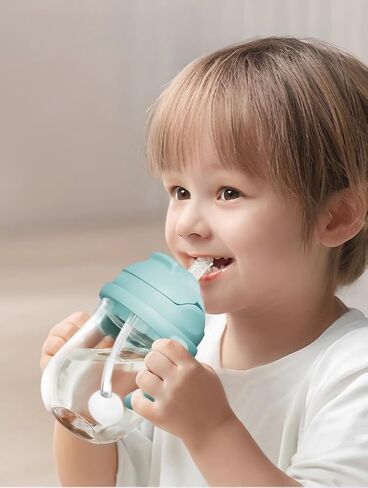 Pandaear Tritan Sippy Cup مع قش مرجح ، كوب قش أطفال مقاوم للانسكاب مع مقابض سهلة ، يشرب من أي زاوية ، 10 أوقية ، للأطفال 6 أشهر وما فوق in Saudi Arabia