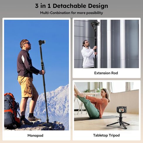 Sirui SVM-145P مونوبود الألياف الكربونية السريعة مع مجموعة قاعدة المشبك QC-55 ، 57 بوصة monopod مع أقدام دواسة ، تعديل ارتفاع خطوة واحدة ، وحدات 3 في 1 in Saudi Arabia