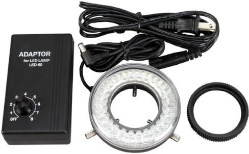 AMSCOPE LED-60-YA 60 LED مصباح حلقة المجهر مع محول التثبيت in Saudi Arabia
