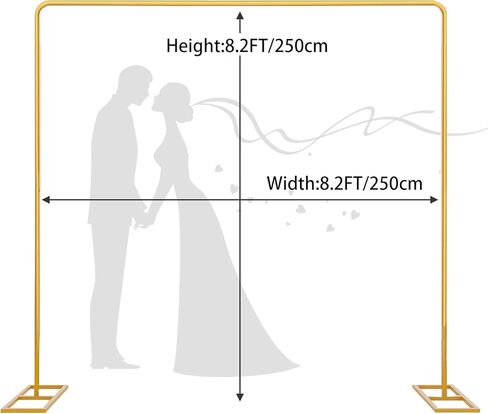 Wedding Arch Backdrop Stand Square 6.5FT Heavy Duty Metal Frame, Balloon Arch Stand Adjustable Photo Booth Decor for Baby Showers, Halloween Parties, Birthdays, Anniversaries in Kuwait