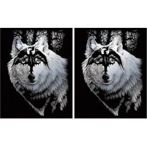 ROYAL BRUSH Silver Foil Engraving Art Kit, 8 by 10-Inch, Dragon Wolf, Black in Kuwait