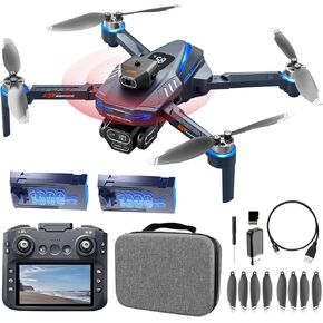 Mini Drone with HD Camera, Upgraded Tablet LCD Screen, Professional Dron with Brushless Motors, 2 Batteries, Carrying Case, Foldable Quadcopter for Auto Return, Follow Me, Waypoints, for Beginners, Teens and Adults in Saudi Arabia
