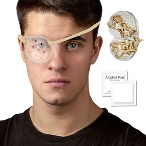 ZBJBinCH Transparent Ventilated Eye Patches 2 PCS Protective Plastic Eye Shield with Adjustable Strap, Cataract Sur-gery Recovery Cover Ventilated Patch Gaurd with Tape for Eye Post-operative Recovery in Kuwait