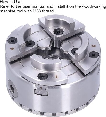 Zjchao Self Contering مخرطة Chuck 4 Jaw M33 Thread 96mm Woodturning Chuck لآلة الأعمال الخشبية مع مفاتيح KP96-B 0.03 ملم دقة in Saudi Arabia