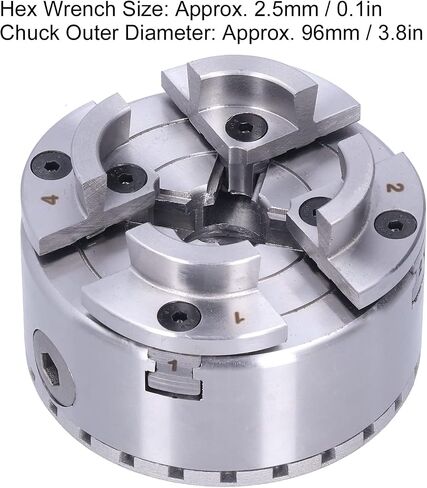Zjchao Self Contering مخرطة Chuck 4 Jaw M33 Thread 96mm Woodturning Chuck لآلة الأعمال الخشبية مع مفاتيح KP96-B 0.03 ملم دقة in Saudi Arabia