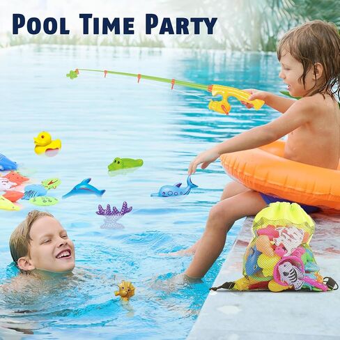 CozyBomB™ Magnetic Fishing Toys Game Set for Kids | Water Table Bathtub Kiddie Pool Party Pole Rod Net, Outdoor Plastic Floating Fish, Toddler Bath Color Ocean Sea Animals Birthday Gift Age 3-5 6 4-8 in Saudi Arabia