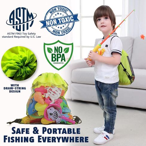 CozyBomB™ Magnetic Fishing Toys Game Set for Kids | Water Table Bathtub Kiddie Pool Party Pole Rod Net, Outdoor Plastic Floating Fish, Toddler Bath Color Ocean Sea Animals Birthday Gift Age 3-5 6 4-8 in Saudi Arabia