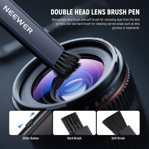 NEWER 16 in 1 Camera Lens Cleaning Kit ، 1x Brush + 1x Air Blower + 1x Cleaning مسحة لمستشعر الإطار الكامل 24 مم + رذاذ نظافة 1x + 2x قطعة عدسة رطبة ، ومسح العدسة HM-44 in Saudi Arabia