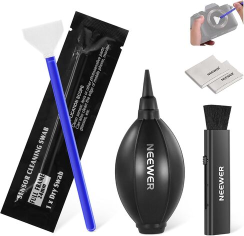 NEWER 16 in 1 Camera Lens Cleaning Kit ، 1x Brush + 1x Air Blower + 1x Cleaning مسحة لمستشعر الإطار الكامل 24 مم + رذاذ نظافة 1x + 2x قطعة عدسة رطبة ، ومسح العدسة HM-44 in Saudi Arabia