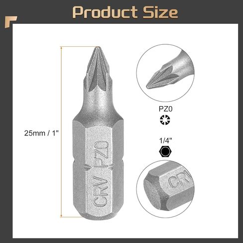 HARFINGTON 2pcs PZ2 Screwdriver Bits 1/4" Hex Shank Magnetic Head 1" Length CR-V Steel Phillips Slotted Drill Bits for Repair Work Electric Screw Driver in Saudi Arabia