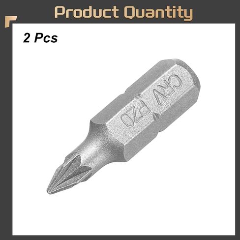 HARFINGTON 2pcs PZ2 Screwdriver Bits 1/4" Hex Shank Magnetic Head 1" Length CR-V Steel Phillips Slotted Drill Bits for Repair Work Electric Screw Driver in Saudi Arabia