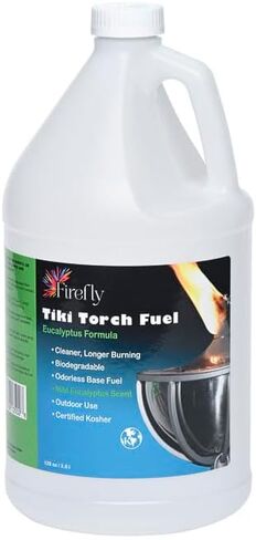 Firefly Tiki Torch Fuel – Clean-Burning Outdoor Lamp Oil for Tiki Torches and Lanterns. Low Smoke, Long-Lasting – Outdoor Patio & Garden Use (Citronella, 2 Gallons) in Kuwait