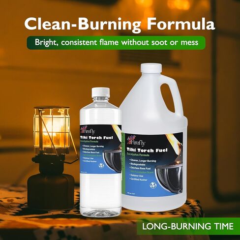 Firefly Tiki Torch Fuel – Clean-Burning Outdoor Lamp Oil for Tiki Torches and Lanterns. Low Smoke, Long-Lasting – Outdoor Patio & Garden Use (Citronella, 2 Gallons) in Kuwait