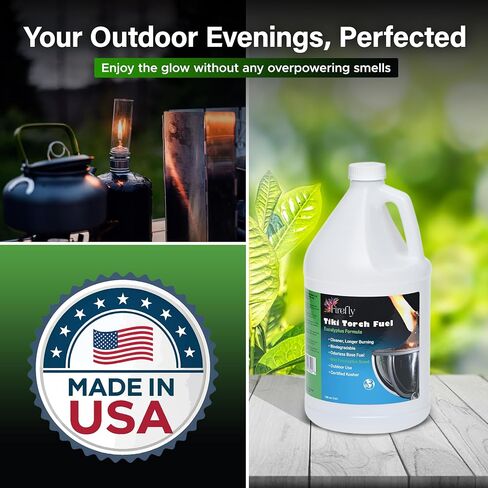 Firefly Tiki Torch Fuel – Clean-Burning Outdoor Lamp Oil for Tiki Torches and Lanterns. Low Smoke, Long-Lasting – Outdoor Patio & Garden Use (Citronella, 2 Gallons) in Kuwait