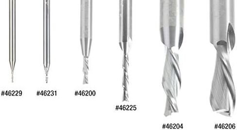 Amana Tool 46225-5 5-Pack SC Spiral Plunge 1/8 D X 13/16 CH X 1/4 SHK X 2-1/2 inch طول 2 VILUTE DOWN ROUTER BITS in Saudi Arabia