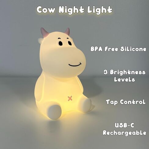 Cute Bee Night Light – Silicone Rechargeable Touch-Controlled Dimmable RGB Lamp with Adjustable Brightness & Multiple Color Modes – Ideal for Kids' Nursery, Bedroom, and Bedtime Décor in Saudi Arabia