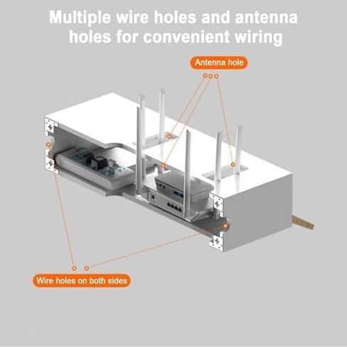 رف جهاز توجيه خشبي ، صندوق تخزين جهاز توجيه حائط ، غطاء محرك سطح المكتب WIFI تغطية مربع تخزين المودم ، غطاء جهاز التوجيه ، صندوق مزخرف معلق/أرضية (أبيض نقي ، 45 سم/18 بوصة) in Kuwait