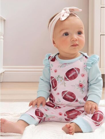 Gligittr Baby Girls Football Outfits اطفال لعبة الرضع يوم الرضع Bodysuit Football Foilding عشاق العاشاء in Saudi Arabia