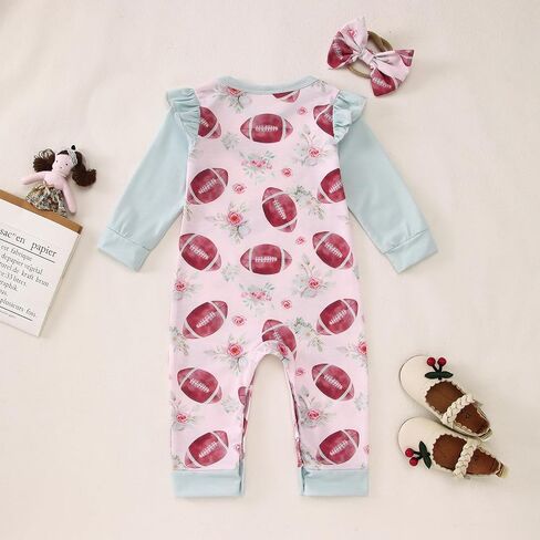 Gligittr Baby Girls Football Outfits اطفال لعبة الرضع يوم الرضع Bodysuit Football Foilding عشاق العاشاء in Saudi Arabia