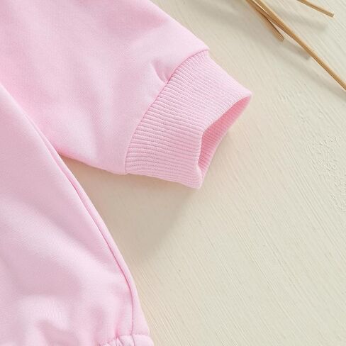 Sasaerucure Newborn Infant Baby Girl Game Day Outfit Huddles and Cuddles Football Baby Long Sleeve Romper Pink Bow Onesie in Saudi Arabia