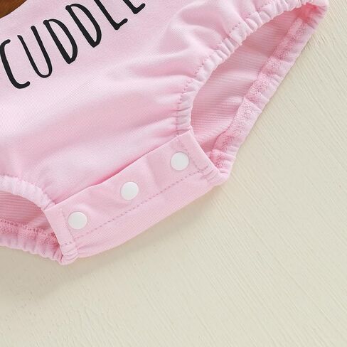 Sasaerucure Newborn Infant Baby Girl Game Day Outfit Huddles and Cuddles Football Baby Long Sleeve Romper Pink Bow Onesie in Saudi Arabia
