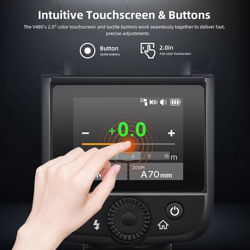 Flash Godox V480-O TTL Li-Ion Flash لأوليمبوس-GN50 الزناد اللاسلكي المدمج ، 2.0 "شاشة تعمل باللمس ، HSS 1/8000s ، 650 وميض كامل القوة ، 1.7S إعادة تدوير ، مصباح نمذجة LED لتصوير المنتجات البورتري in Saudi Arabia