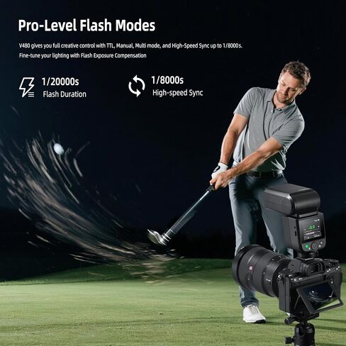Flash Godox V480-O TTL Li-Ion Flash لأوليمبوس-GN50 الزناد اللاسلكي المدمج ، 2.0 "شاشة تعمل باللمس ، HSS 1/8000s ، 650 وميض كامل القوة ، 1.7S إعادة تدوير ، مصباح نمذجة LED لتصوير المنتجات البورتري in Saudi Arabia