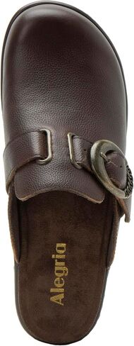 Alegria Women's Osmosis Open Back Wood Look Rocker Leather Clog Heel in Saudi Arabia