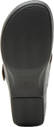 Alegria Women's Osmosis Open Back Wood Look Rocker Leather Clog Heel in Saudi Arabia