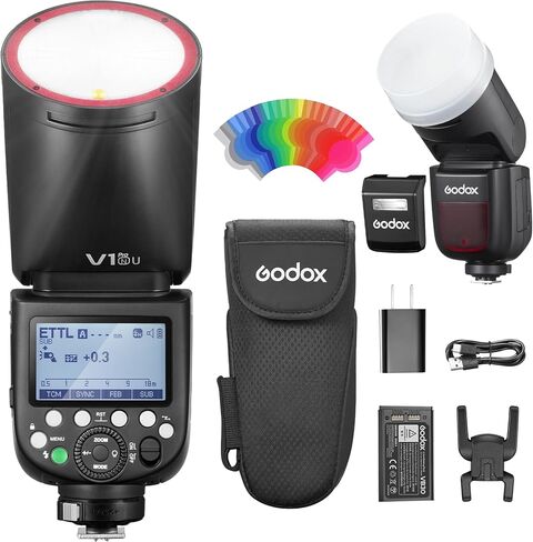 Godox v1pro n u round head flash مع مجموعة حلقة مغناطيسية لنيكون in Saudi Arabia