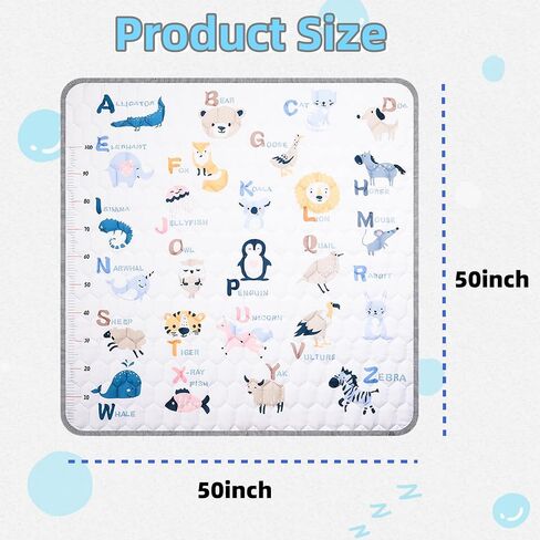 حصيرة لعب الأطفال للأرضية ، 50 "× 50" أكثر سماكة كبيرة من الرغوة الرغوية الرغوية للرضع للأطفال ، والأطفال الصغار ، واللعب غير القابل للطي قابلة للطي للمسرح والأرضية (الحيوانات والرسائل) in Kuwait