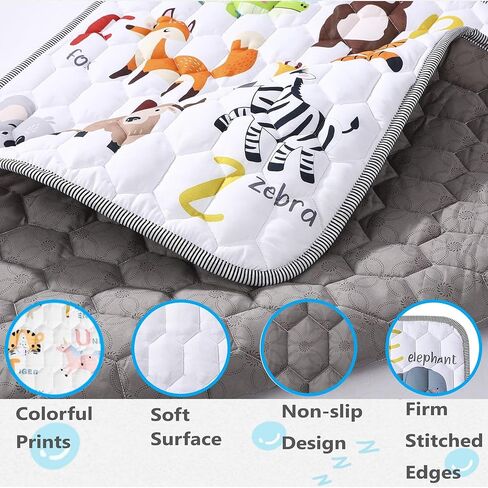 حصيرة لعب الأطفال للأرضية ، 50 "× 50" أكثر سماكة كبيرة من الرغوة الرغوية الرغوية للرضع للأطفال ، والأطفال الصغار ، واللعب غير القابل للطي قابلة للطي للمسرح والأرضية (الحيوانات والرسائل) in Kuwait