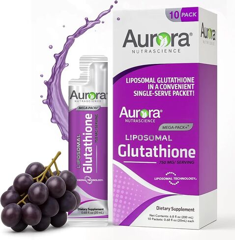 Aurora Nutrascience, Mega-Liposomal Glutathione+ Vitamin C, Immune System Support, Antioxidant, 750 mg per Serving, Gluten Free, Non-GMO, Sugar-Free, Organic Fruit Flavor, 16 fl oz (480 mL) in Saudi Arabia