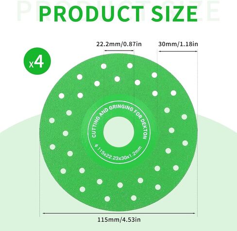 4pcs 115mm (4.5 بوصة) فراغ مكنسة مكنسة متعددة المسطحات قرص الكشط المسطح ، وقرص مميز الماس ، شفرة منشار الماس للخزف والسيراميك والرخام والزجاج in Saudi Arabia