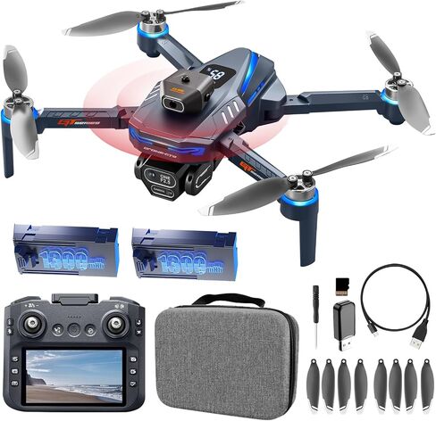 بدون طيار ميني مع كاميرا عالية الدقة ، شاشة LCD التي تمت ترقيتها ، Dron الاحترافية مع المحركات بدون فرش ، بطاريتين ، حالة حمل ، كوادكوبتر قابل للطي للعودة التلقائية ، اتبعني ، نقاط الطريق ، للمبتدئين والمراهقين والكبار in Saudi Arabia