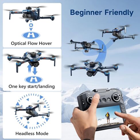 بدون طيار ميني مع كاميرا عالية الدقة ، شاشة LCD التي تمت ترقيتها ، Dron الاحترافية مع المحركات بدون فرش ، بطاريتين ، حالة حمل ، كوادكوبتر قابل للطي للعودة التلقائية ، اتبعني ، نقاط الطريق ، للمبتدئين والمراهقين والكبار in Saudi Arabia