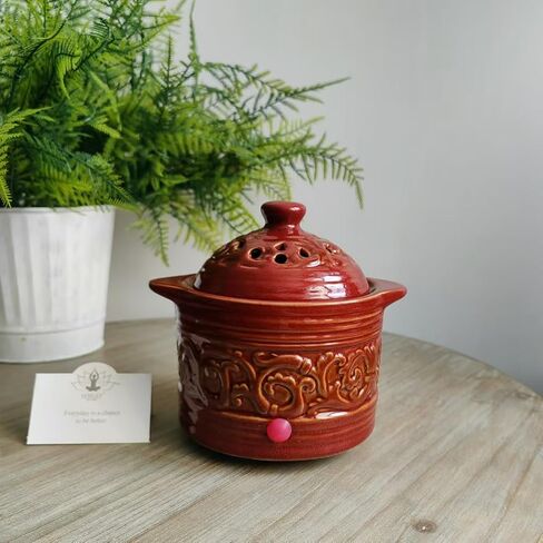 Hosley Green Electric Potpourri Warmer in Gift Box. Ideal Gift for Wedding, Special Occasions, Spa, Aromatherapy, Reiki, Meditation Settings and Home Office W9 in Saudi Arabia