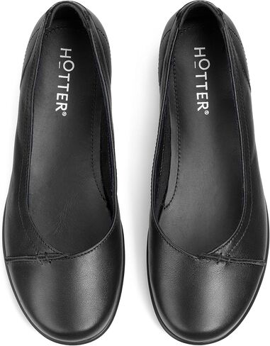 Hotter Robyn II Women's Casuals Classic Ballet Pump with Seam Detailing in Leather Narrow in Kuwait