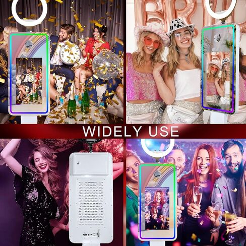 Mirror Photo Booth with 21.5" Touchscreen, APP Control & Instant Printing, Portable DSLR Photo Booth Includes RGB Ring Light & Flight Case for Wedding Parties Events (Photo Booth + Printer + Camera) in Saudi Arabia