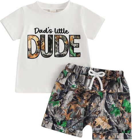 Tempura Baby Toddler Boy 2 Piece Animals Print Outfit Short Sleeve T-shirts Top Elastic Waist Shorts Summer Outfit in Kuwait