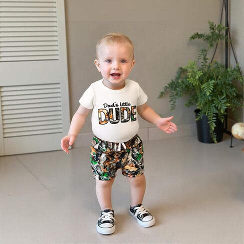 Tempura Baby Toddler Boy 2 Piece Animals Print Outfit Short Sleeve T-shirts Top Elastic Waist Shorts Summer Outfit in Kuwait