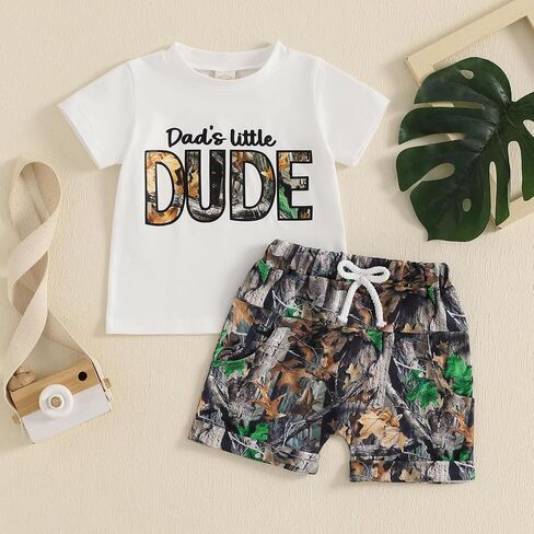 Tempura Baby Toddler Boy 2 Piece Animals Print Outfit Short Sleeve T-shirts Top Elastic Waist Shorts Summer Outfit in Kuwait