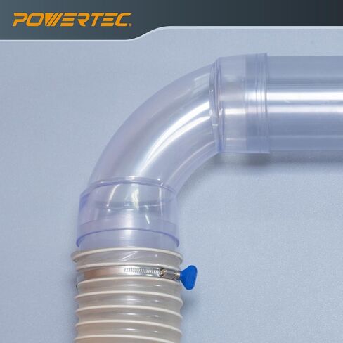 POWERTEC 70309V 4 بوصة معرف 90 درجة لكل الكوع لأنابيب جمع الغبار 4 "OD ، محولات وتجهيزات مع لصق لموصل خرطوم الغبار 4 بوصة (واضح) ، مجموعة واحدة in Kuwait
