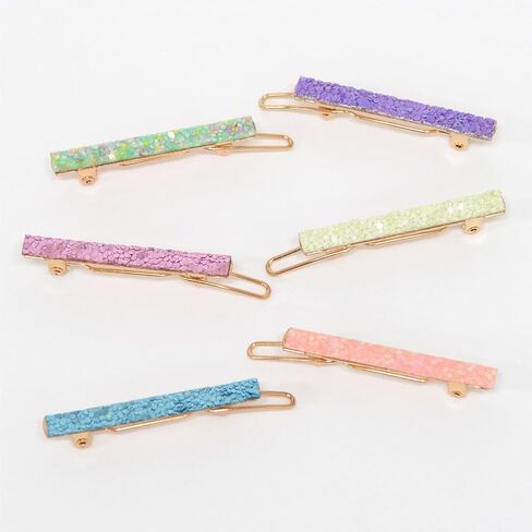 MERI MERI RAINBOW CLIPS (6 عدد ، للجنسين ، الكبار ، قسم الأطفال ، مقطع الشعر ، نمط قوس قزح ، زخرفة بريق) in Saudi Arabia