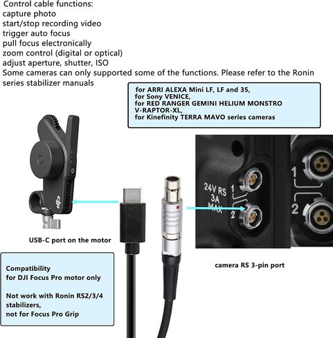 قم بتشغيل COMBLE COBLE CABLE USB-C LANC 2.5 مم لـ DJI FOCUS PRO MOTOR إلى Sony Cinealtab FX6 ، Canon C500II C400 C70 ، Blackmagic BMCC URSA MINI Pro ، Panasonic EVA1 BGH1 ، Z Cam Camera ، 50cm Camera ، 50cm in Kuwait